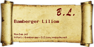Bamberger Liliom névjegykártya